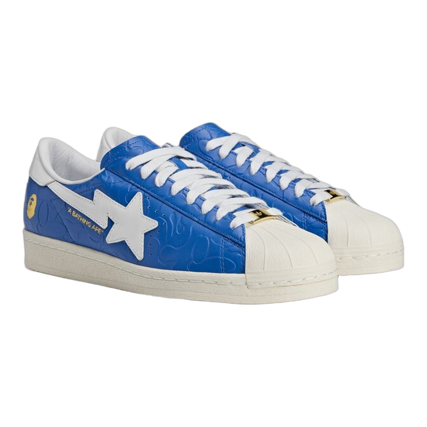 adidas Superstar Vintage Bape Blue White Side JR2702