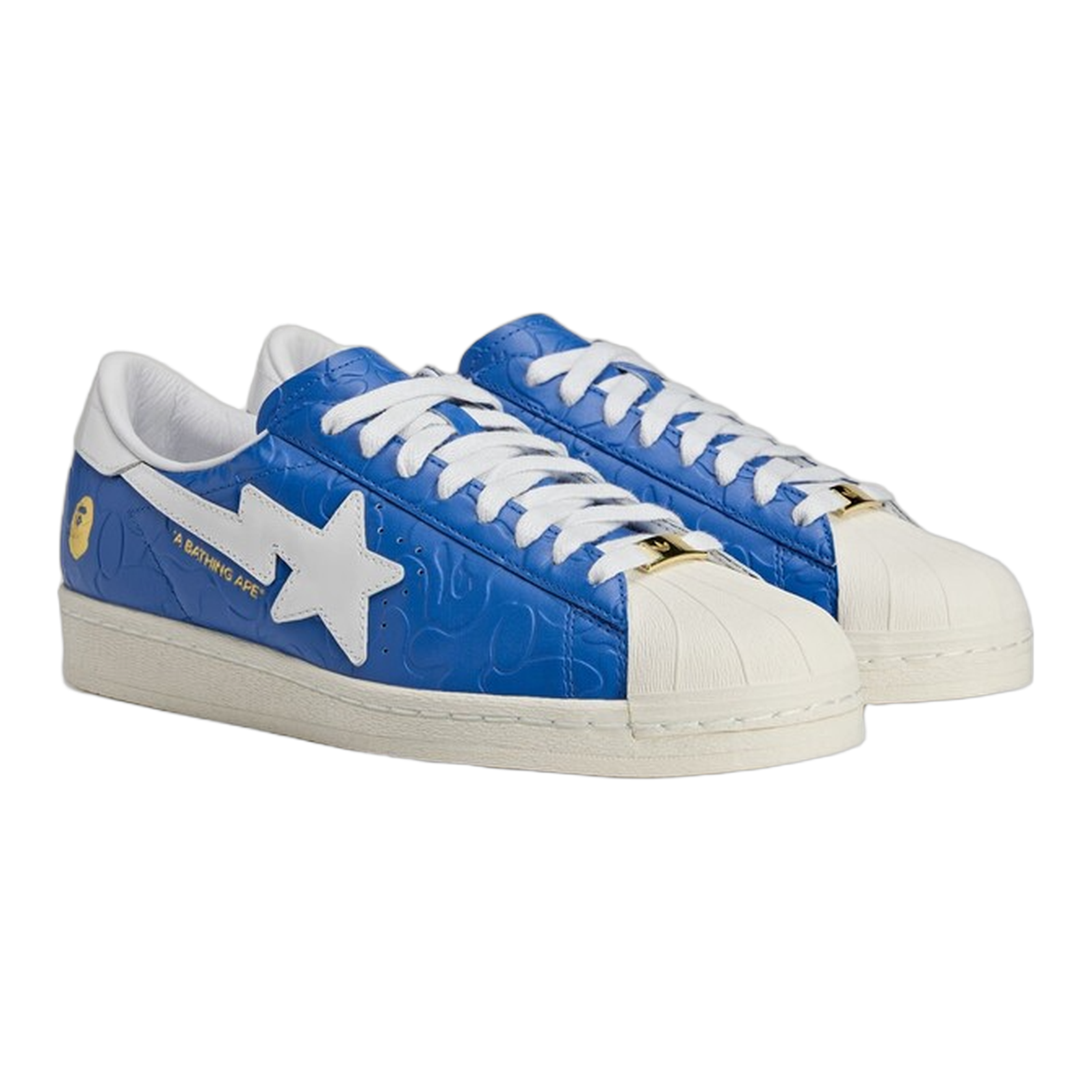 adidas Superstar Vintage Bape Blue White Side JR2702