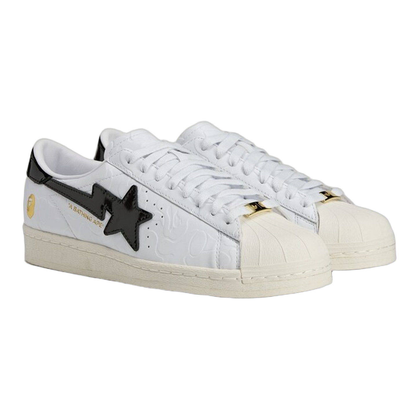 adidas Superstar Vintage Bape White Black Side JR2701