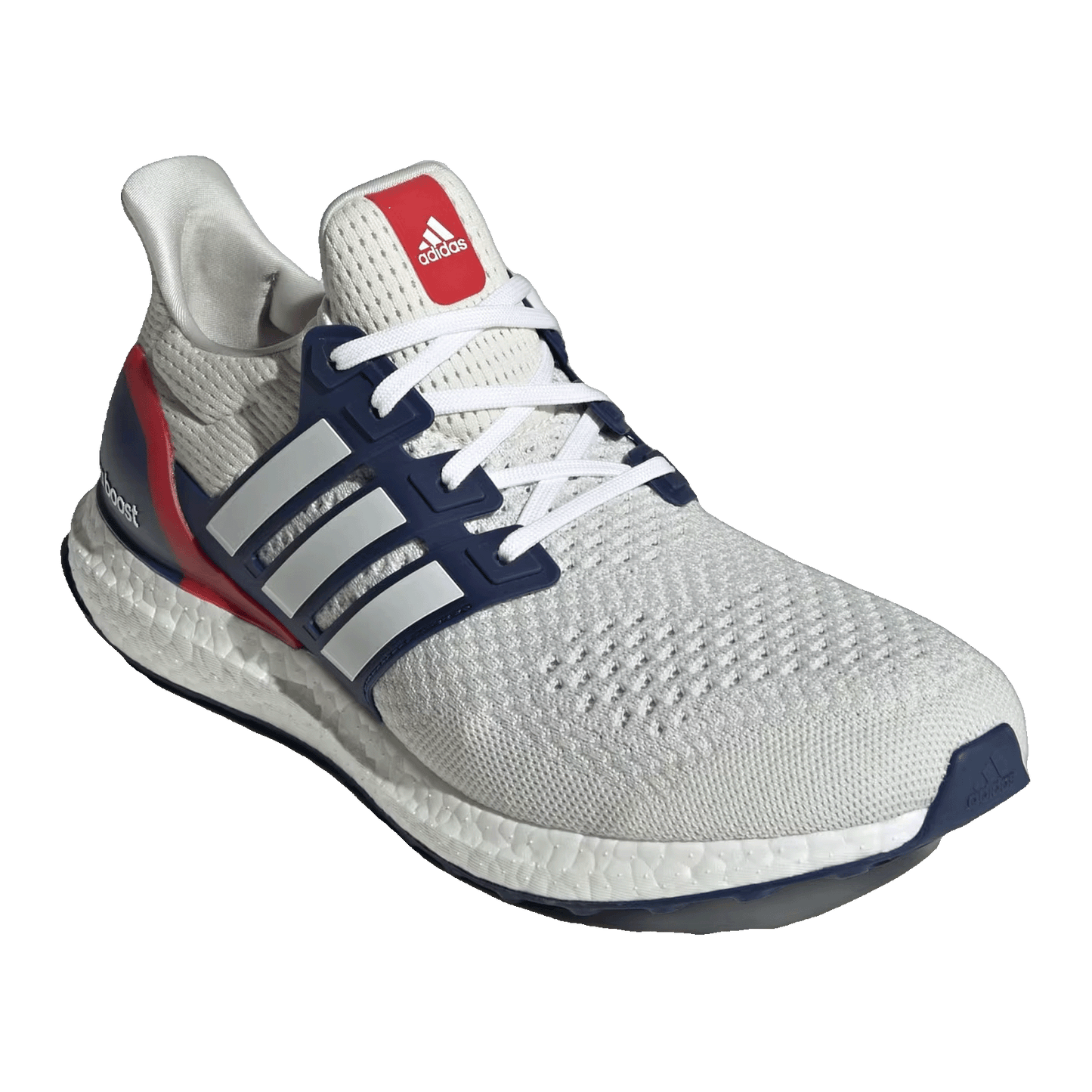 adidas Ultra Boost 1.0 Crystal White Cloud White Dark Blue Side JR1986
