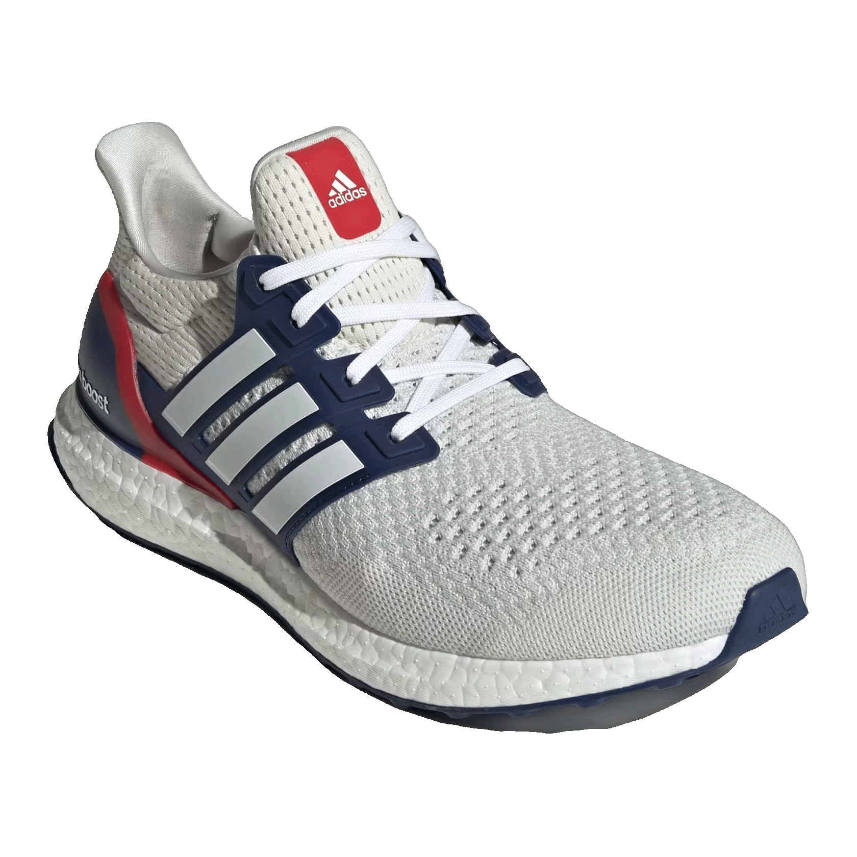 adidas Ultra Boost 1.0 Crystal White Cloud White Dark Blue Side JR1986