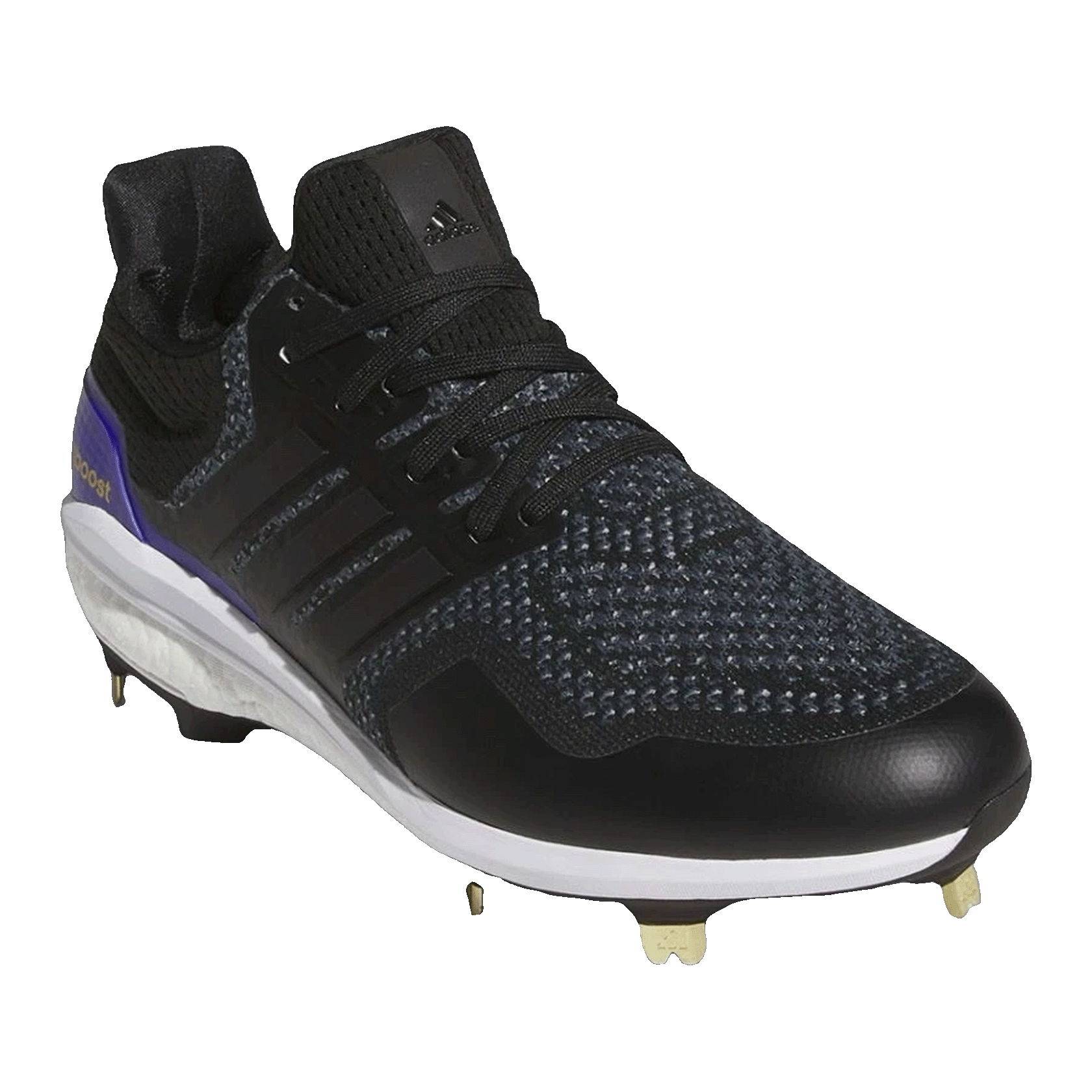 adidas Ultra Boost 1.0 DNA Dugout Cleats OG Black Gold Purple Side IH5206