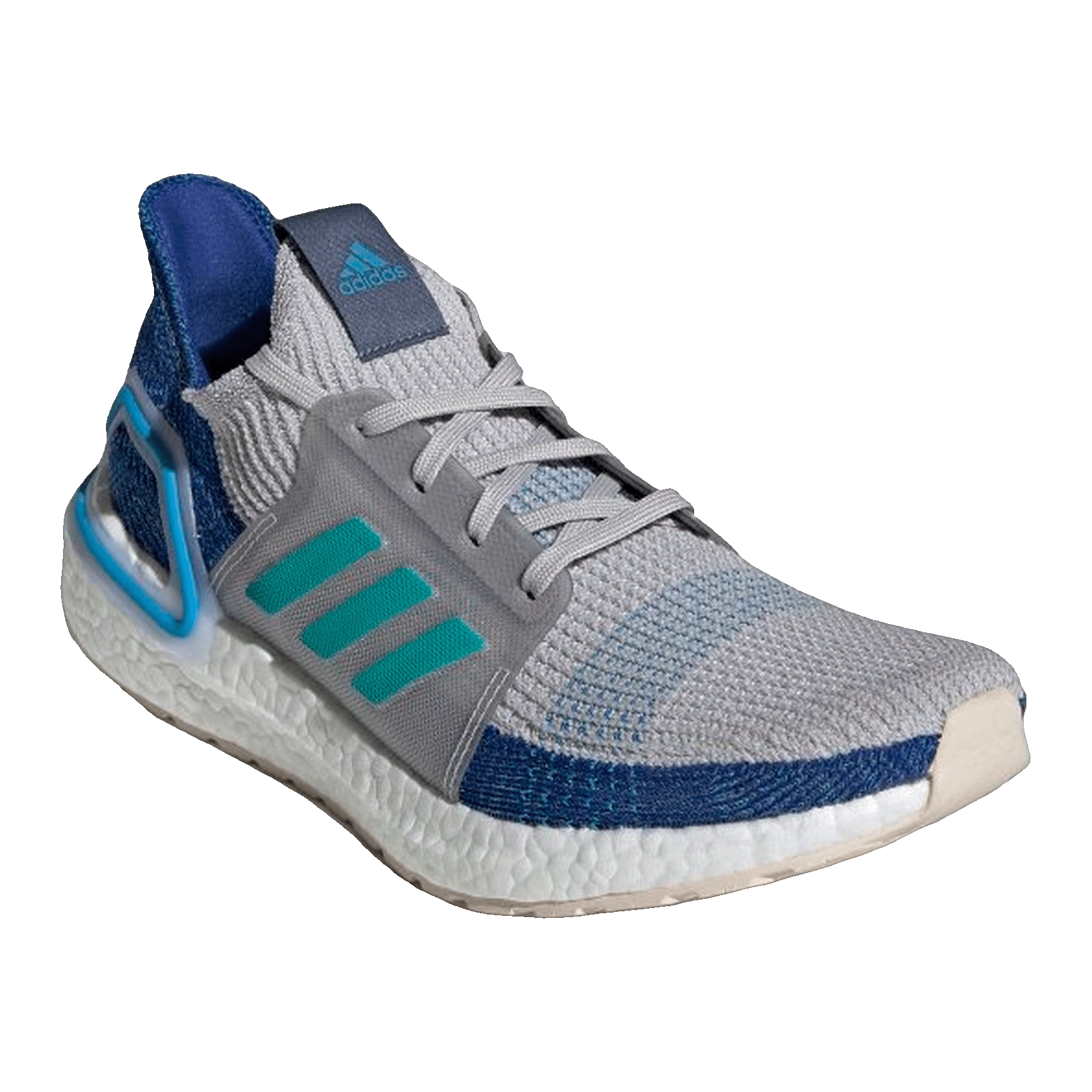 adidas Ultra Boost 2019 Grey Two Shock Cyan Side F35240