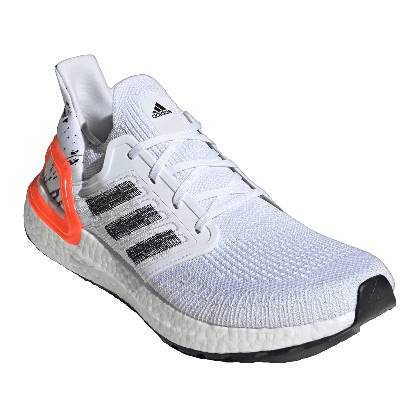 adidas Ultra Boost 20 White Orange Heel Pattern Side EG0699