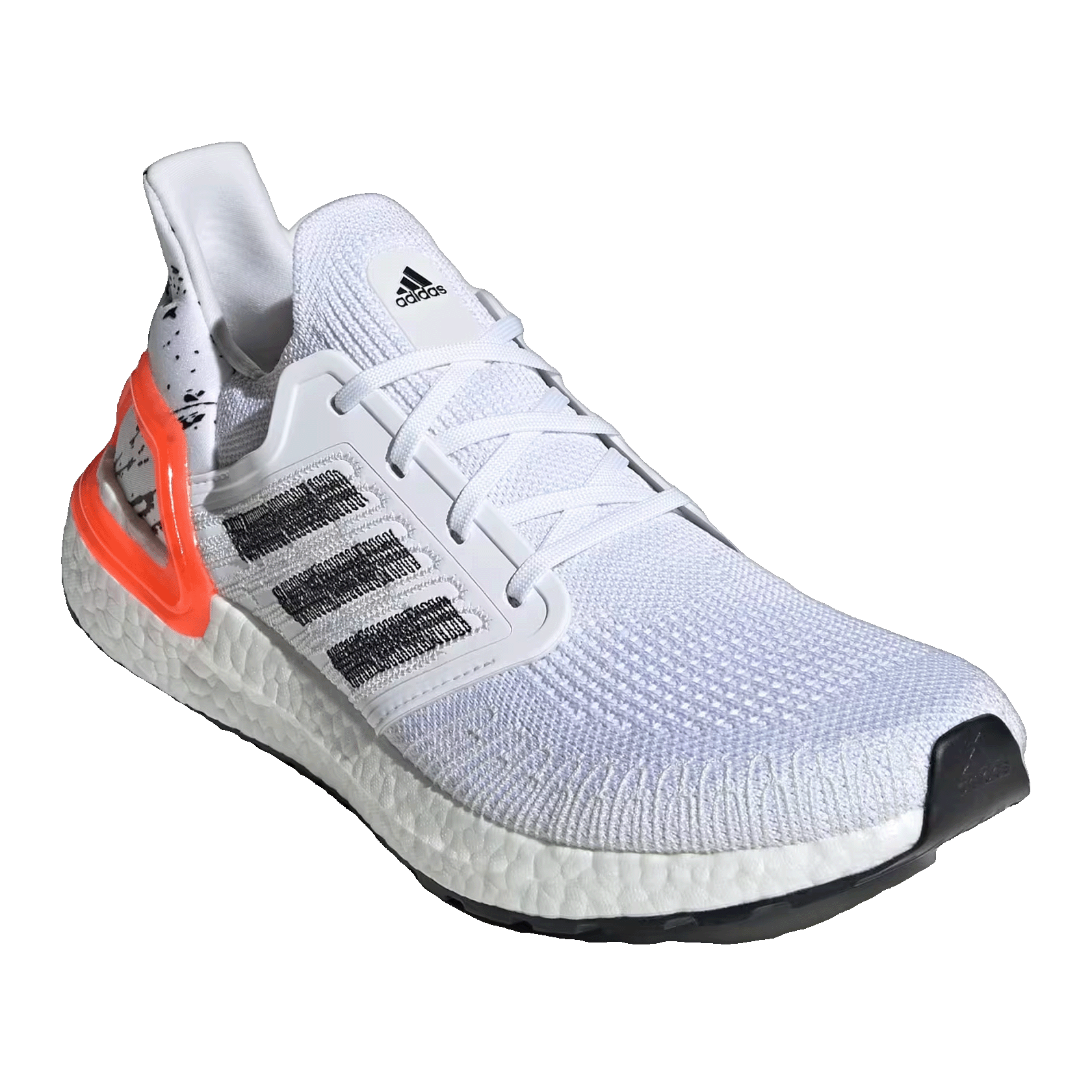 adidas Ultra Boost 20 White Orange Heel Pattern Side EG0699