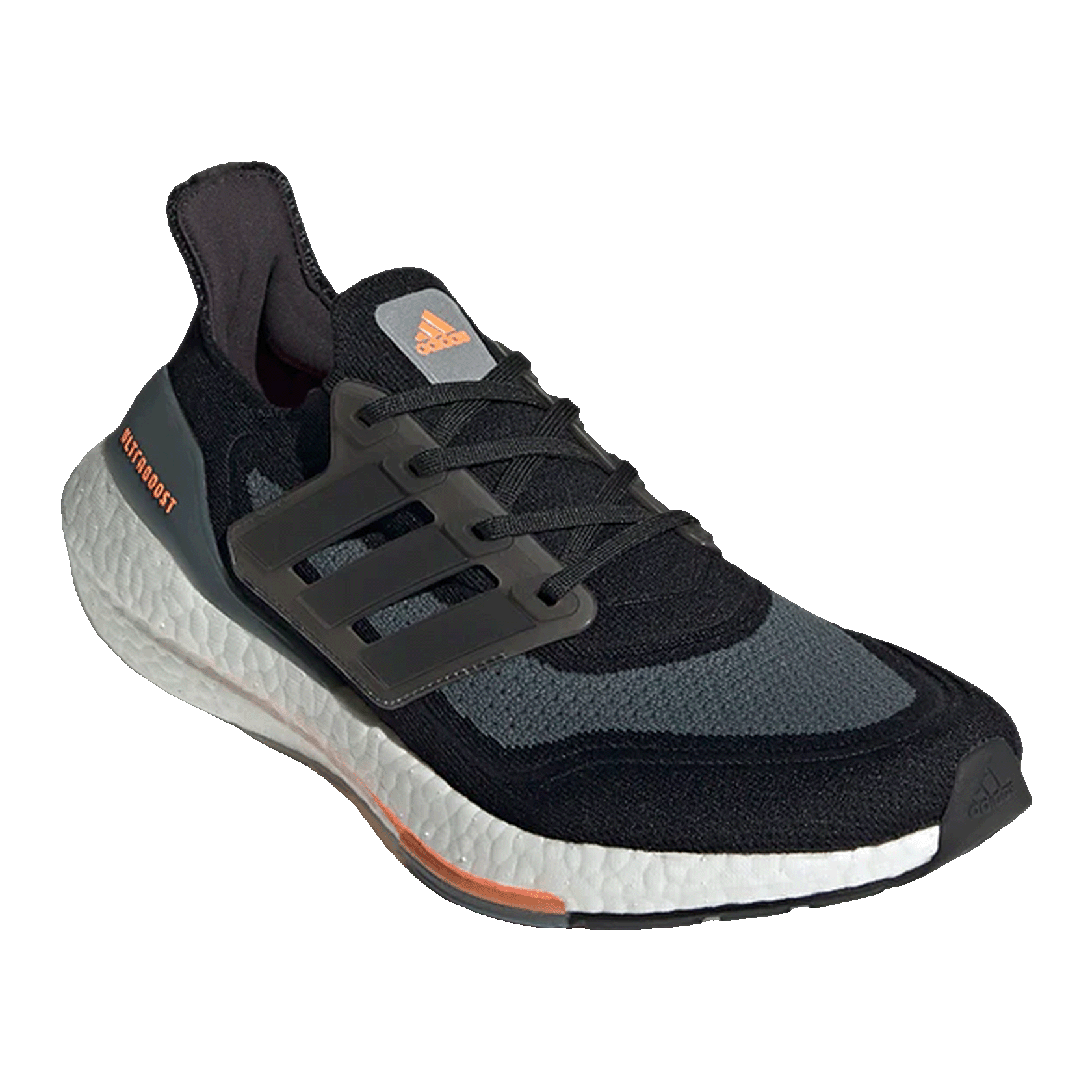 Adidas Ultra Boost 21 Black Blue Oxide Screaming Orange Side FY0389
