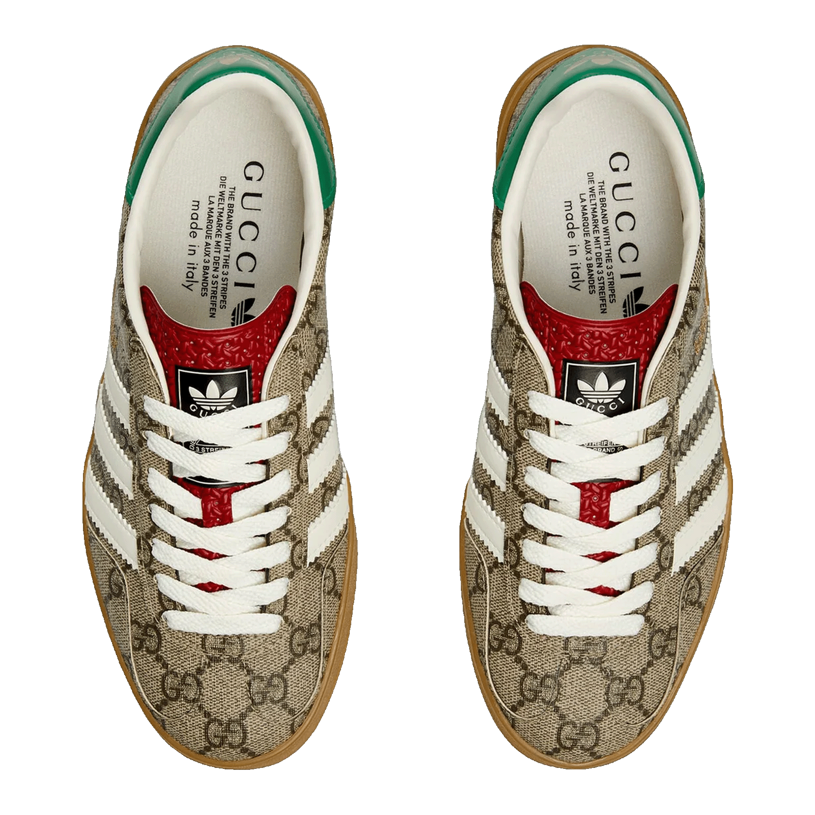 adidas x Gucci Gazelle Beige GG Monogram (W) Oben IE4796