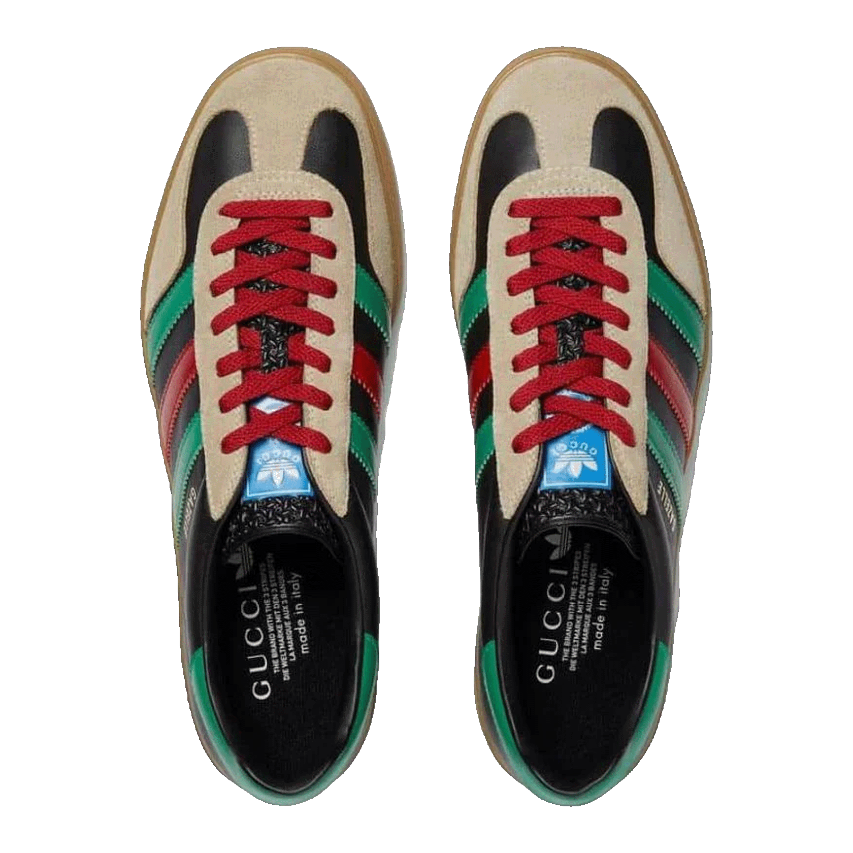 adidas x Gucci Gazelle Black Green Red Oben 726487 AAA43 9549