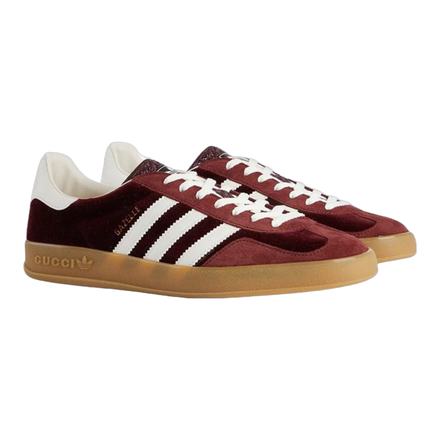 adidas x Gucci Gazelle Burgundy Velvet Side 707848 9STU0 6160