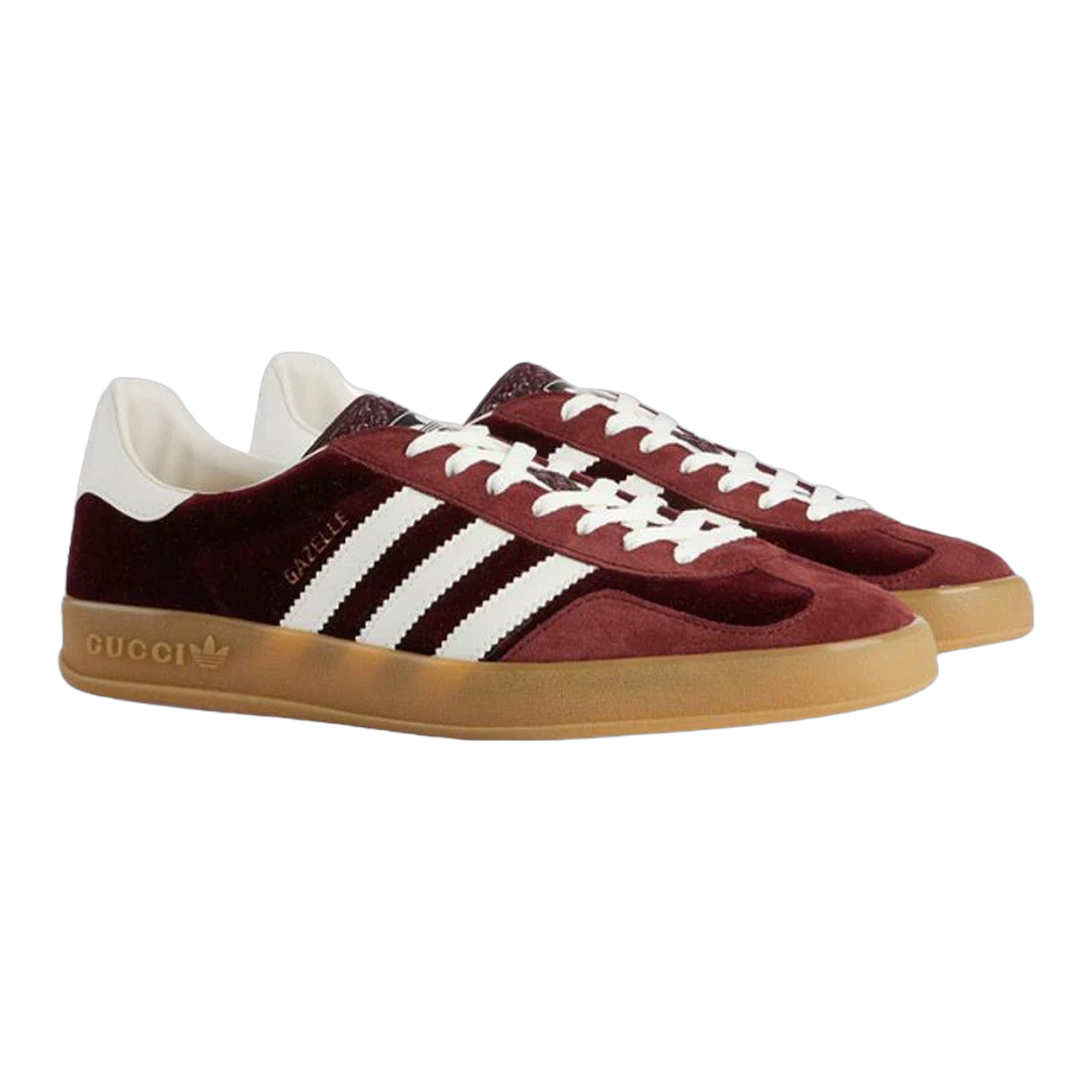 adidas x Gucci Gazelle Burgundy Velvet Side 707848 9STU0 6160