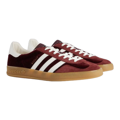 adidas x Gucci Gazelle Burgundy Velvet Side 707848 9STU0 6160