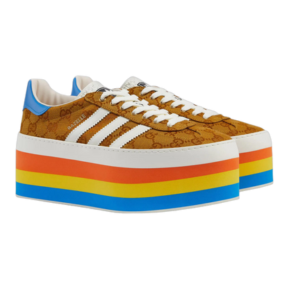 adidas x Gucci Gazelle Original GG Multicolor Platform (W) Side 707873_UWV20_7163