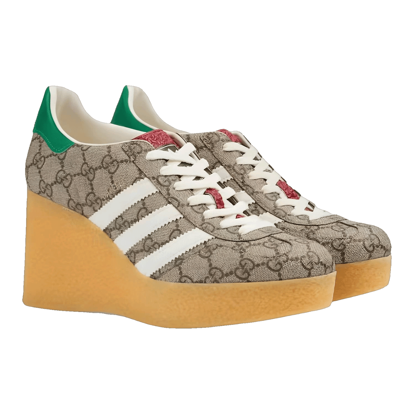 adidas x Gucci Gazelle Wedge Beige GG Monogram (W) Side 725655 FAAR3 9751