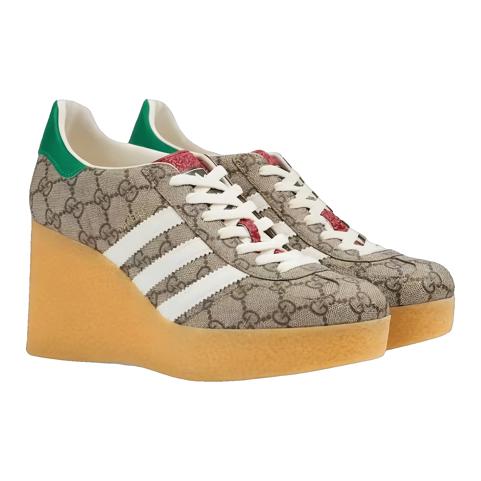 adidas x Gucci Gazelle Wedge Beige GG Monogram (W) Side 725655 FAAR3 9751