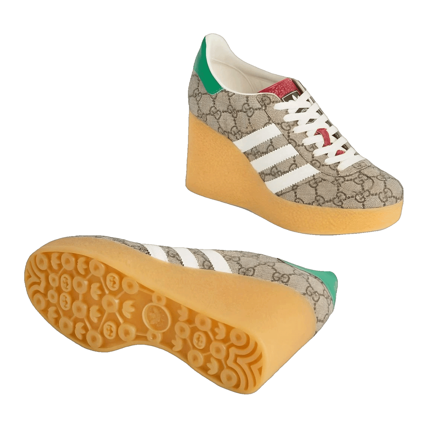 adidas x Gucci Gazelle Wedge Beige GG Monogram (W) Sohle