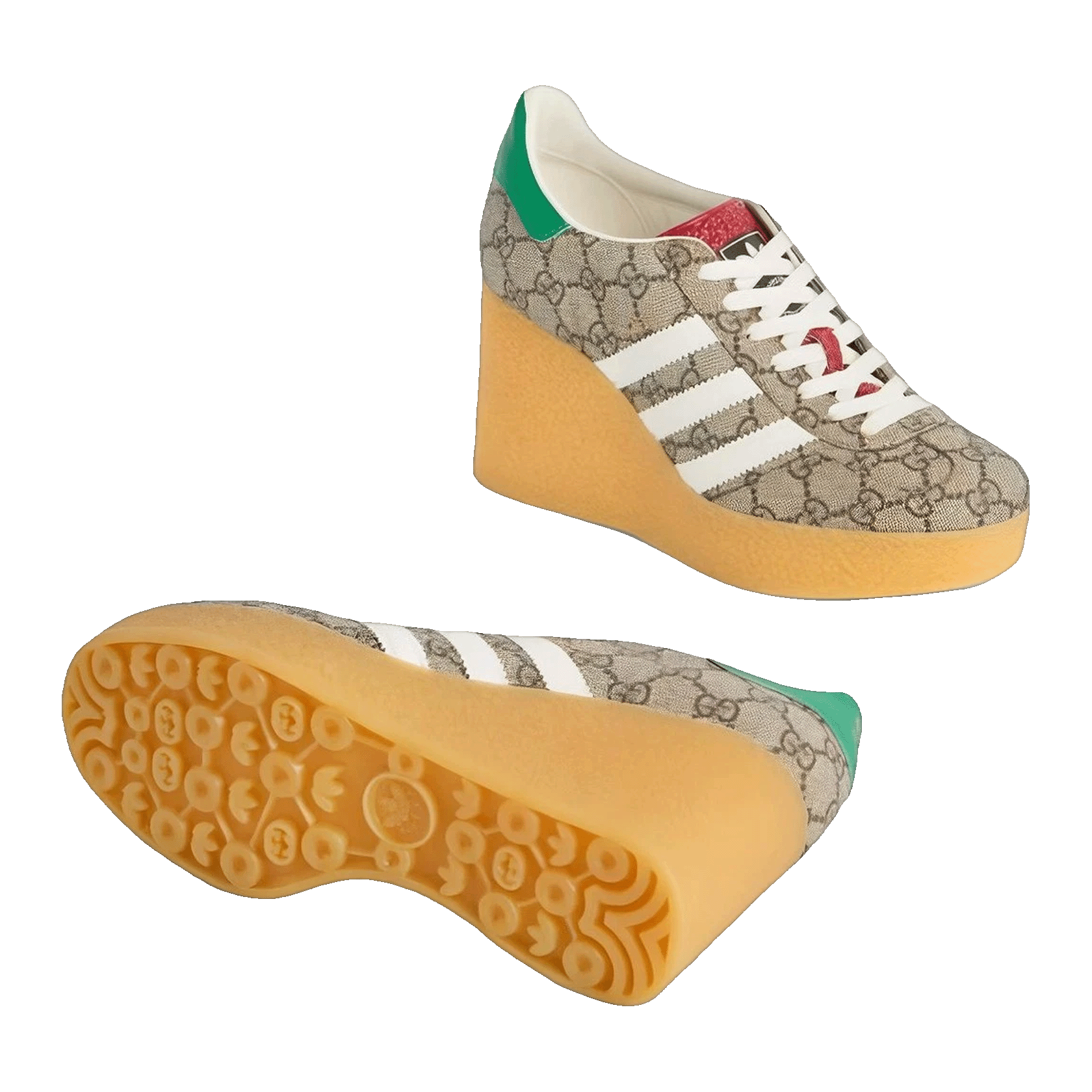 adidas x Gucci Gazelle Wedge Beige GG Monogram (W) Sohle