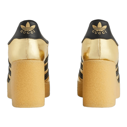 adidas x Gucci Gazelle Wedge Gold Metallic Black (W) Back
