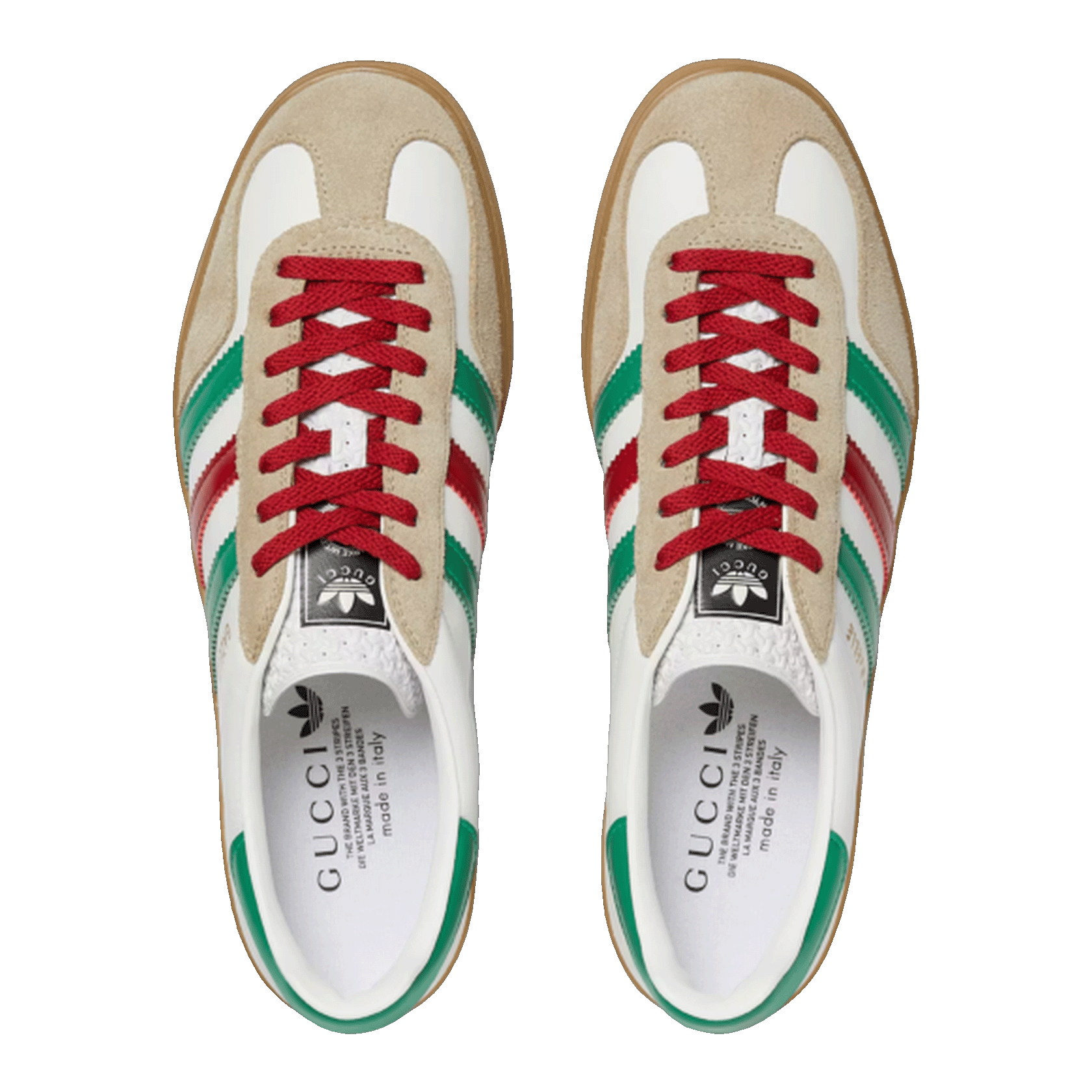adidas x Gucci Gazelle White Green Red Oben 726487 AAA43 9547