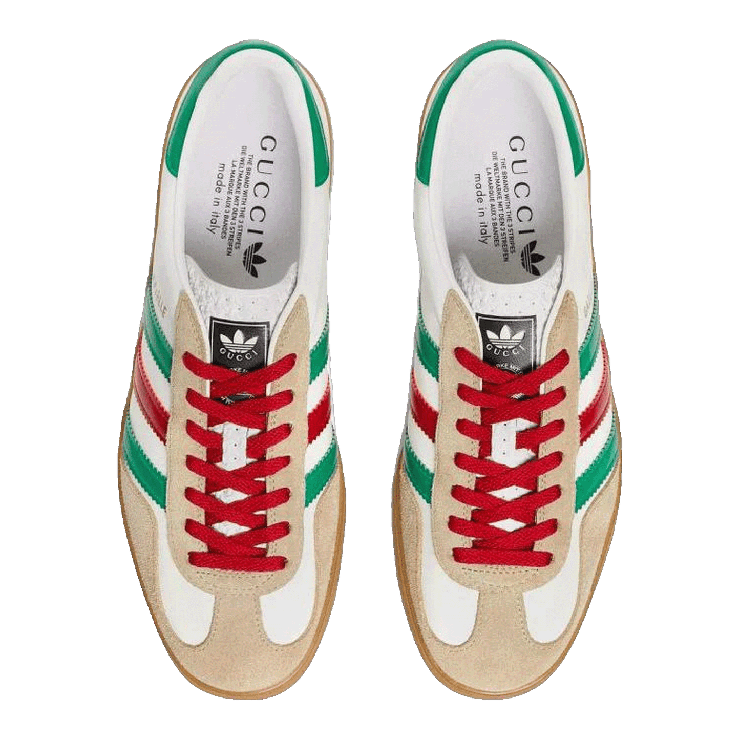 adidas x Gucci Gazelle White Green Red (W) Oben