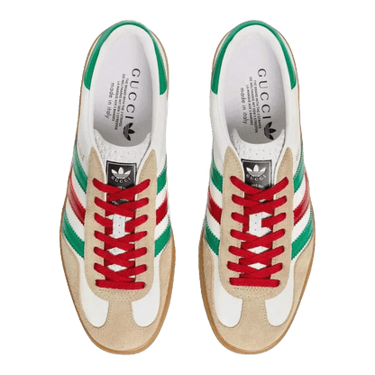 adidas x Gucci Gazelle White Green Red (W) Oben