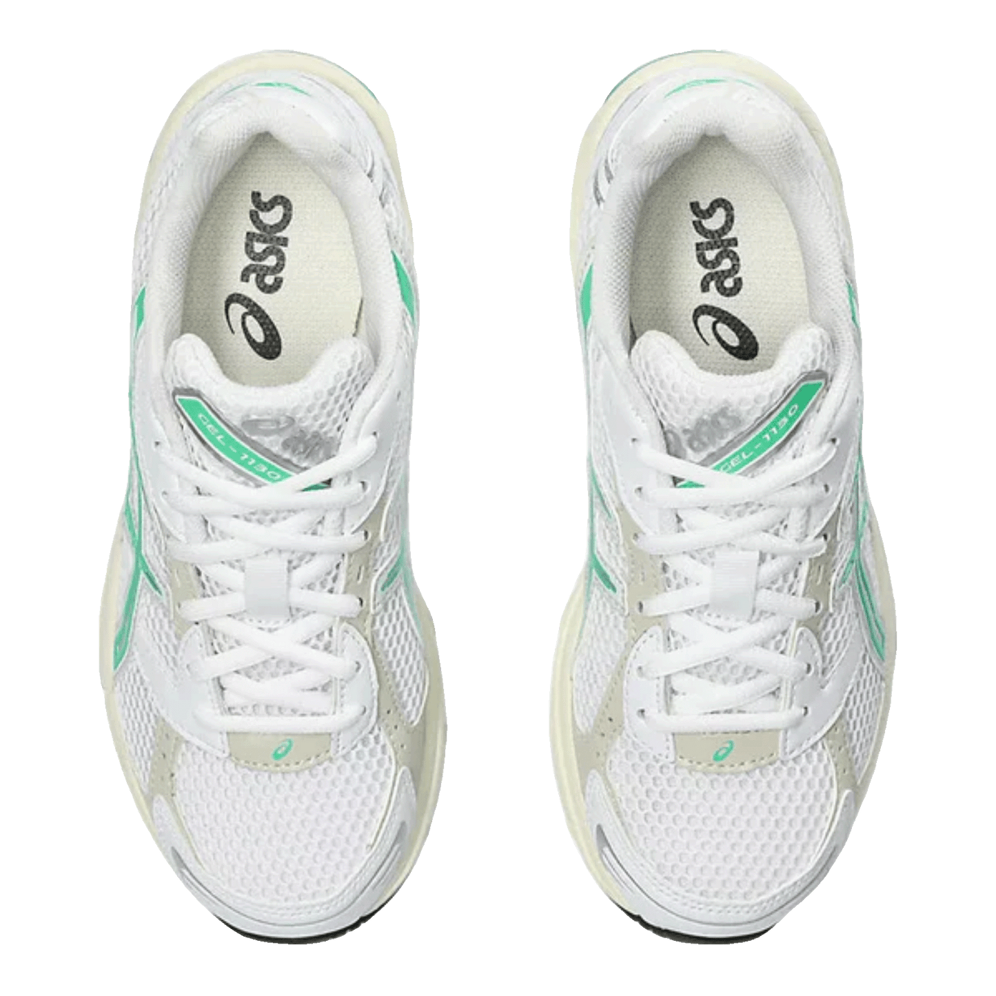 ASICS Gel-1130 White Malachite Green Off White Midsole (W) Oben