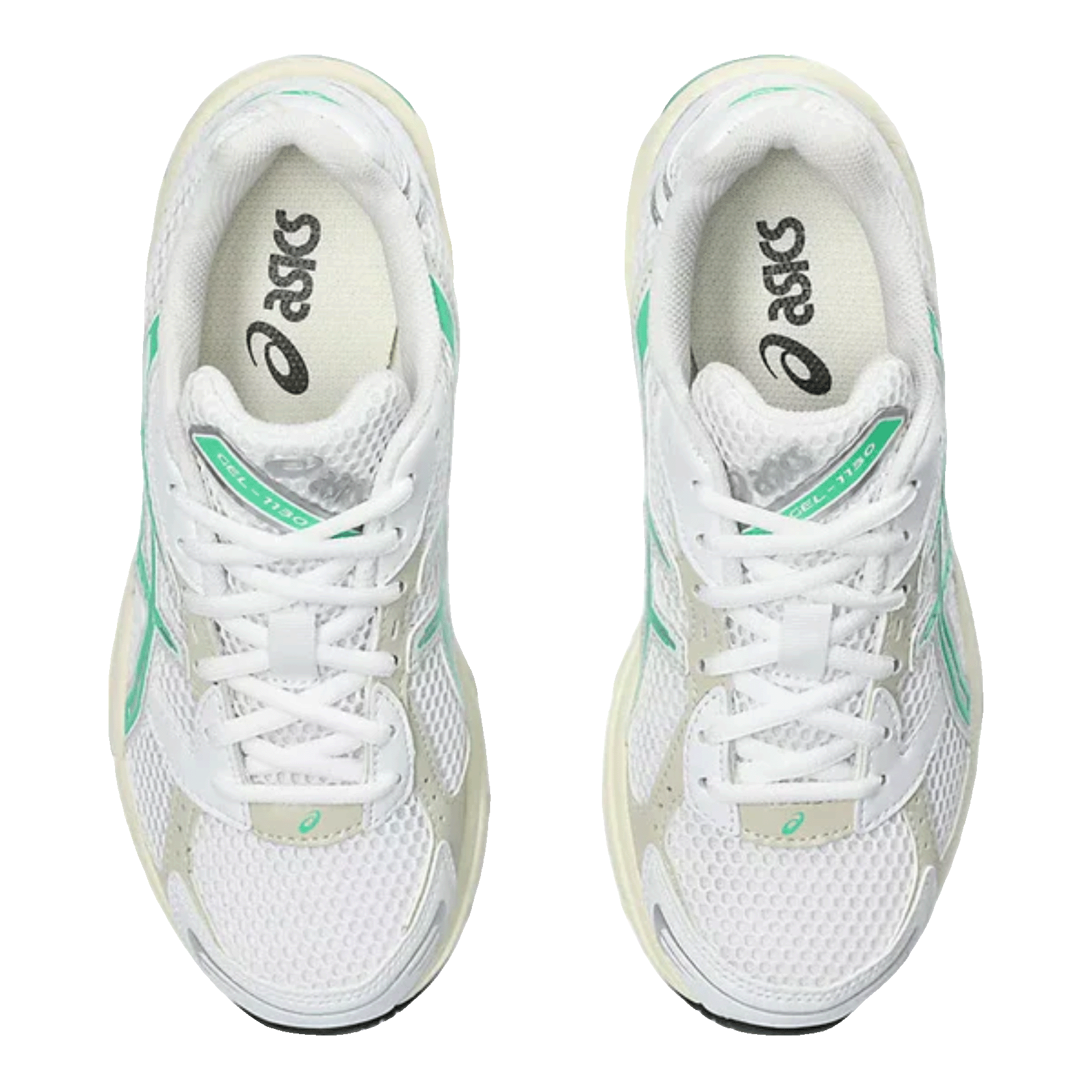 ASICS Gel-1130 White Malachite Green Off White Midsole (W) Oben