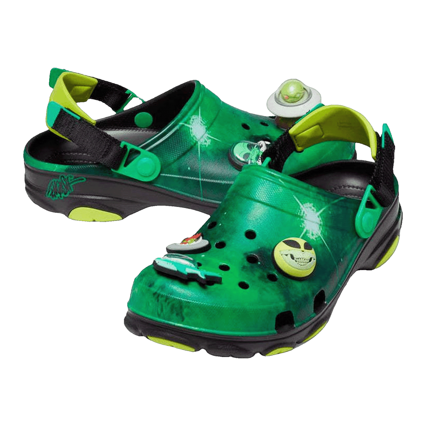 Crocs All-Terrain Clog Ron English Area 54 Green Galaxy Side