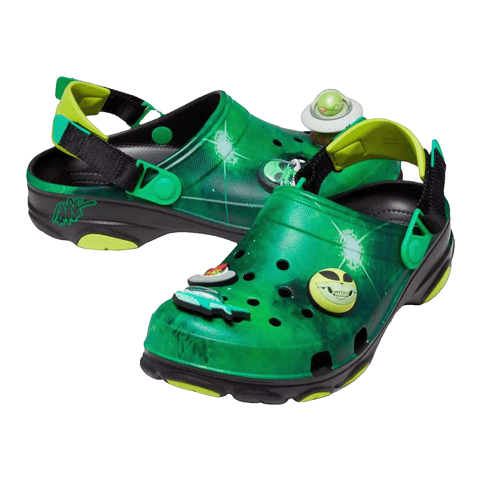 Crocs All-Terrain Clog Ron English Area 54 Green Galaxy Side
