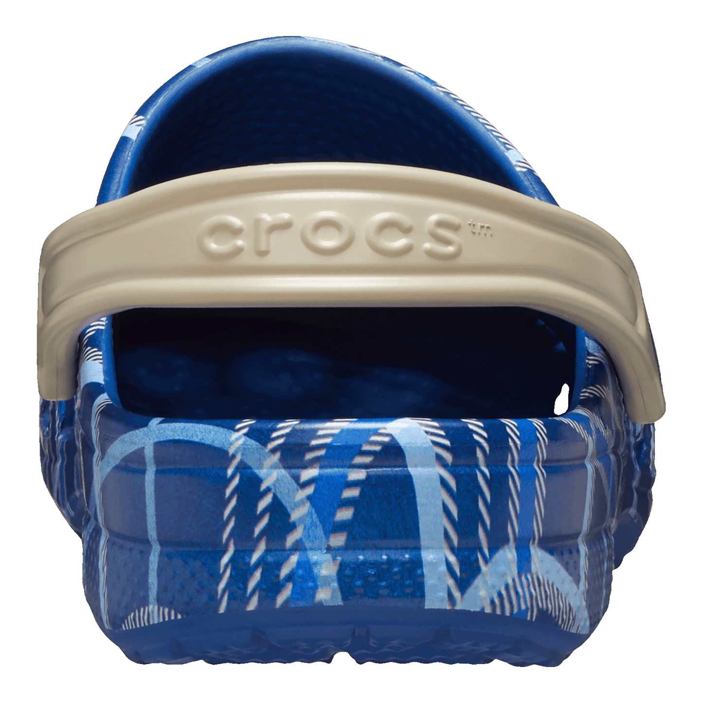 Crocs Baya Clog Holiday Plaid Blue Jean Back