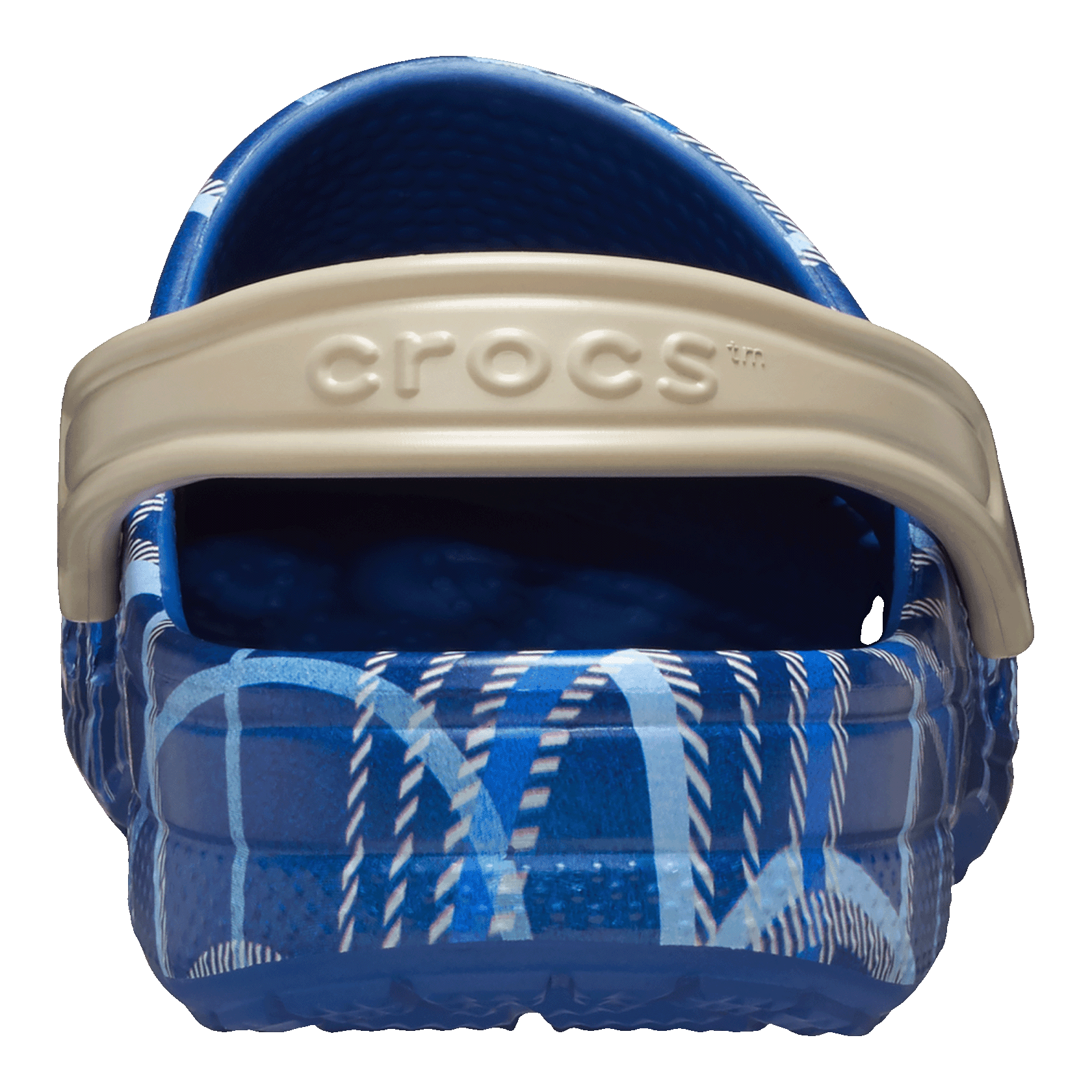 Crocs Baya Clog Holiday Plaid Blue Jean Back