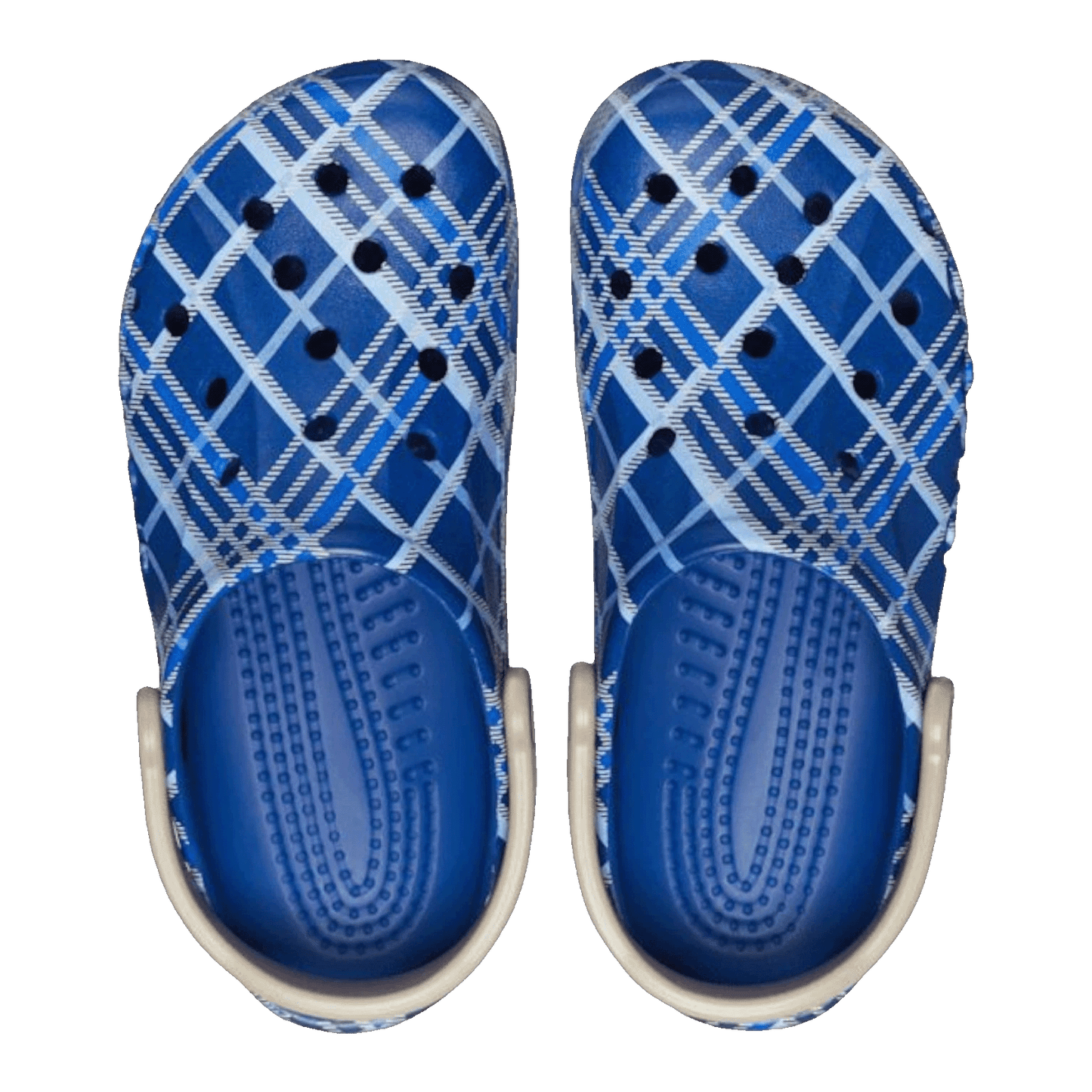 Crocs Baya Clog Holiday Plaid Blue Jean Oben