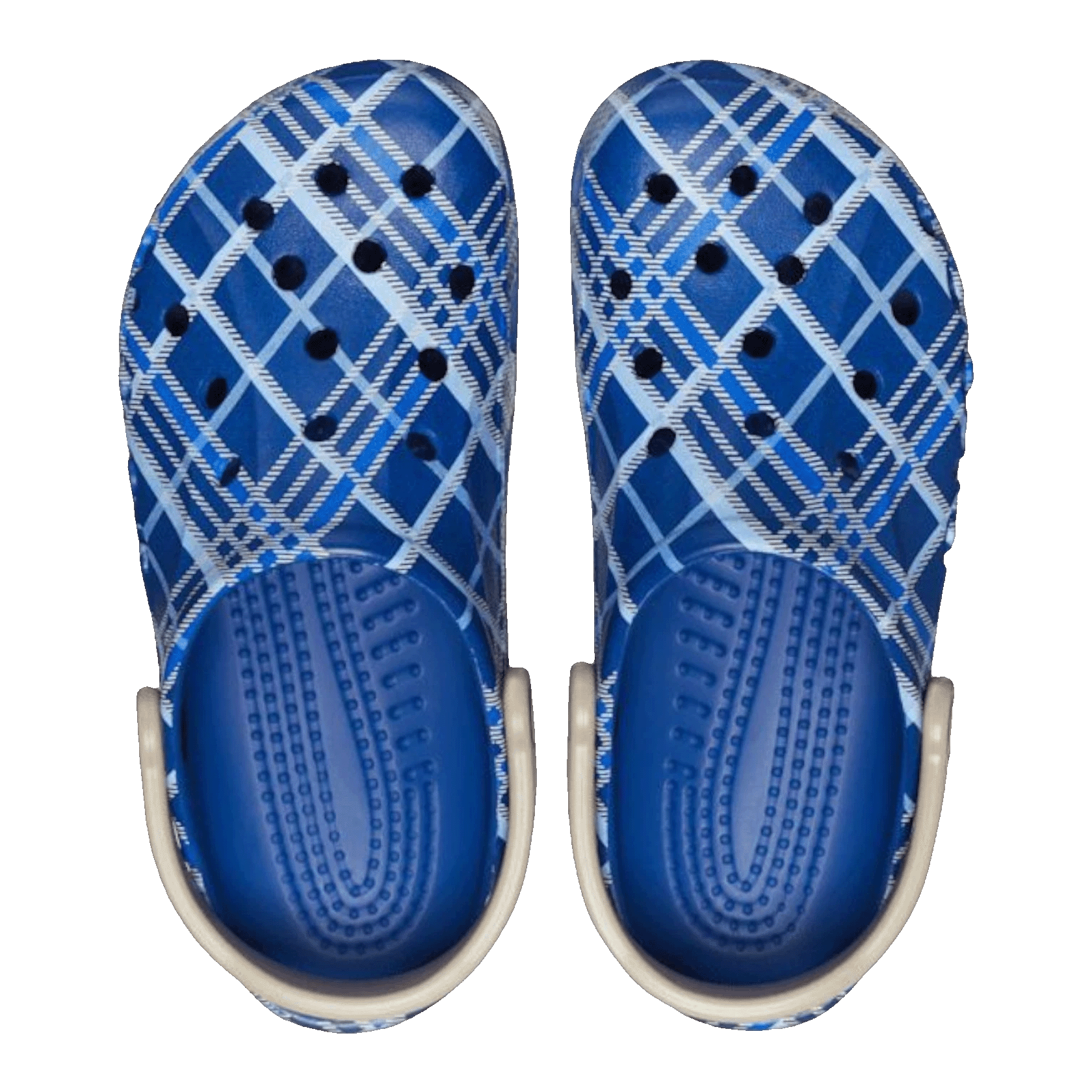 Crocs Baya Clog Holiday Plaid Blue Jean Oben