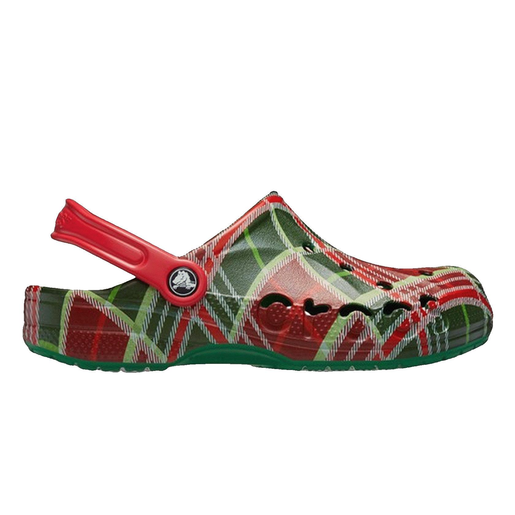 Crocs Baya Clog Holiday Plaid Kelly Green