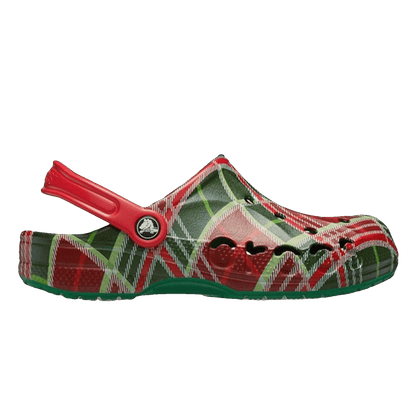 Crocs Baya Clog Holiday Plaid Kelly Green
