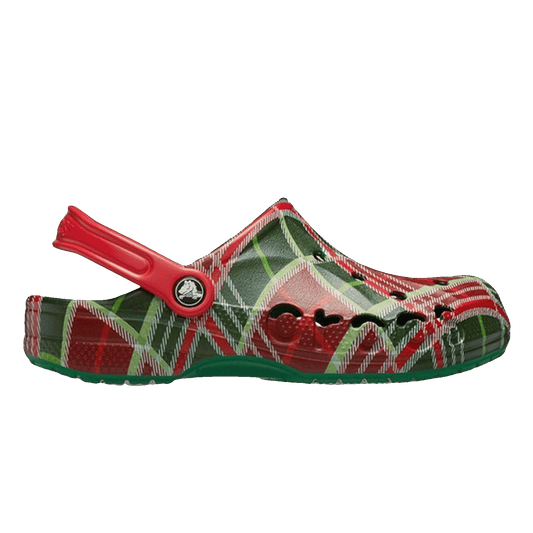 Crocs Baya Clog Holiday Plaid Kelly Green