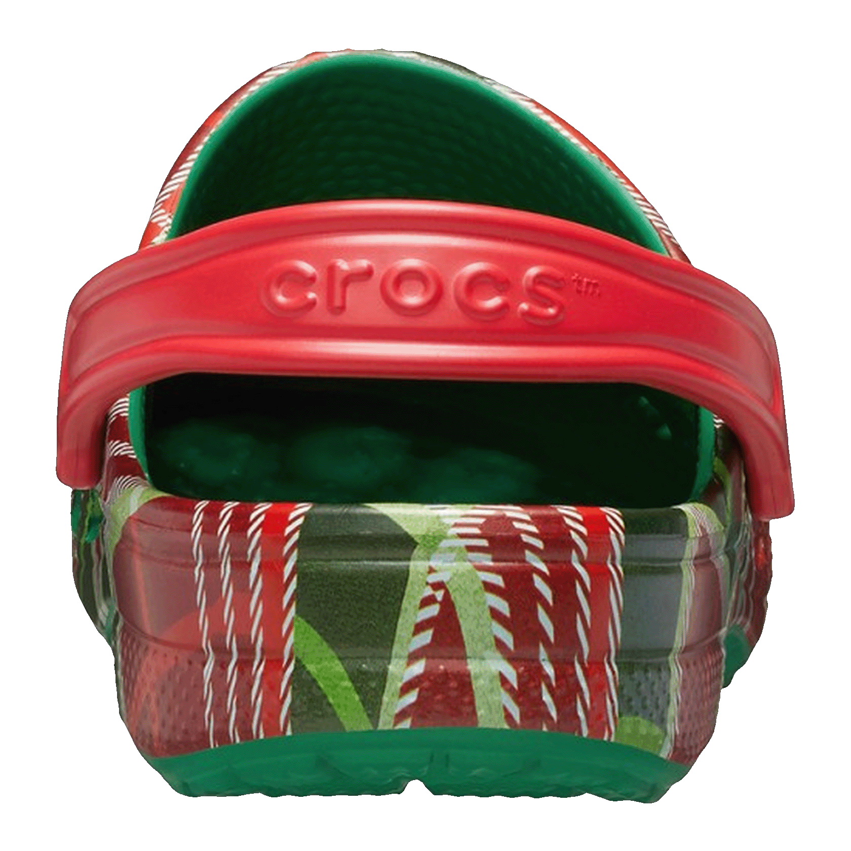 Crocs Baya Clog Holiday Plaid Kelly Green Back