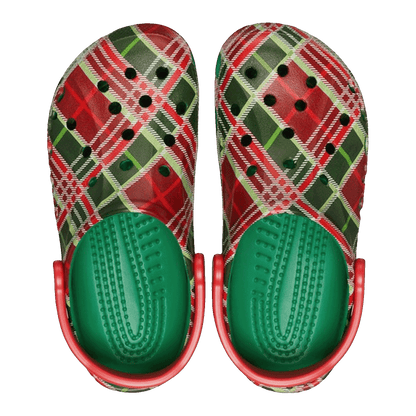 Crocs Baya Clog Holiday Plaid Kelly Green Oben