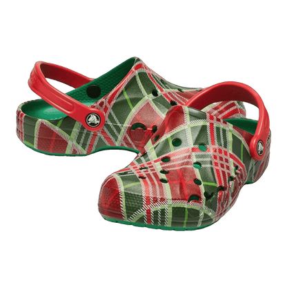 Crocs Baya Clog Holiday Plaid Kelly Green Side