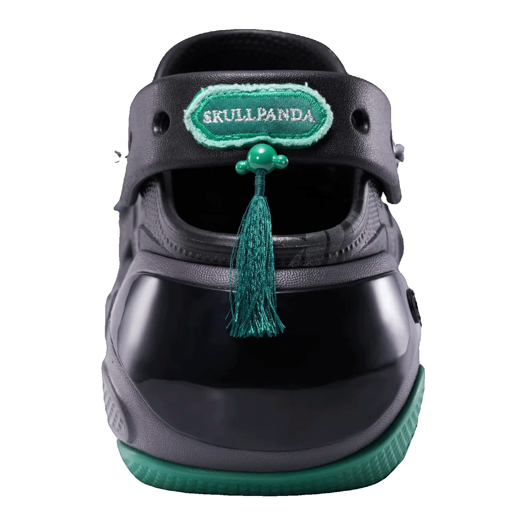 Crocs Bubble Crush Clog Pop Mart SKULLPANDA Black Green Back