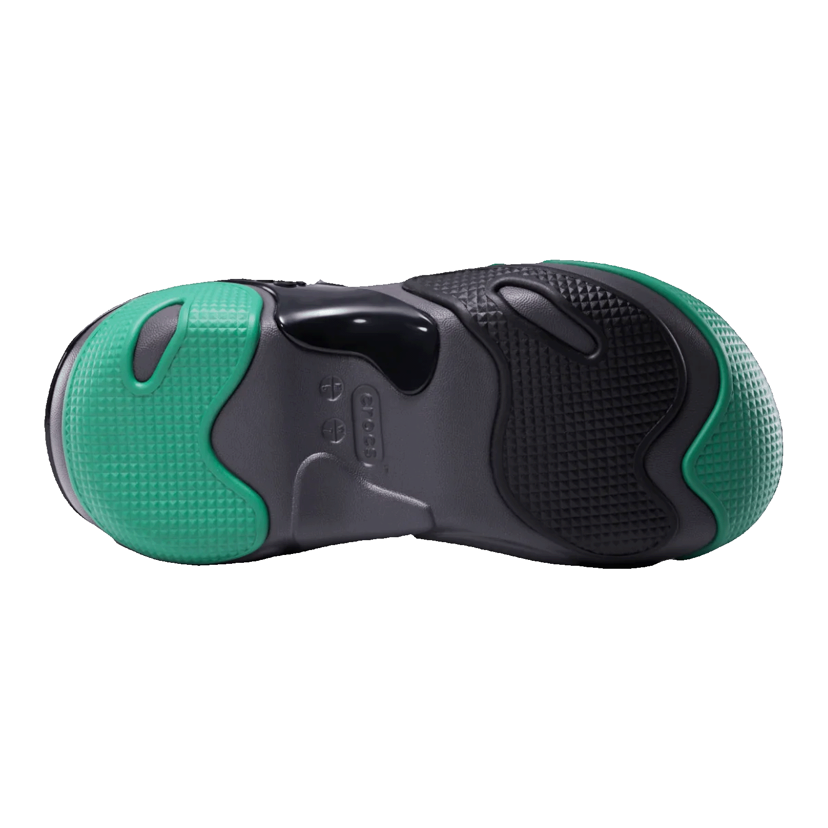 Crocs Bubble Crush Clog Pop Mart SKULLPANDA Black Green Sohle