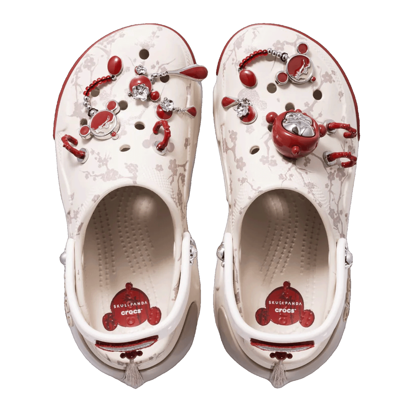 Crocs Bubble Crush Clog Pop Mart SKULLPANDA White Red Oben