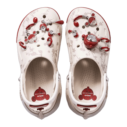 Crocs Bubble Crush Clog Pop Mart SKULLPANDA White Red Oben