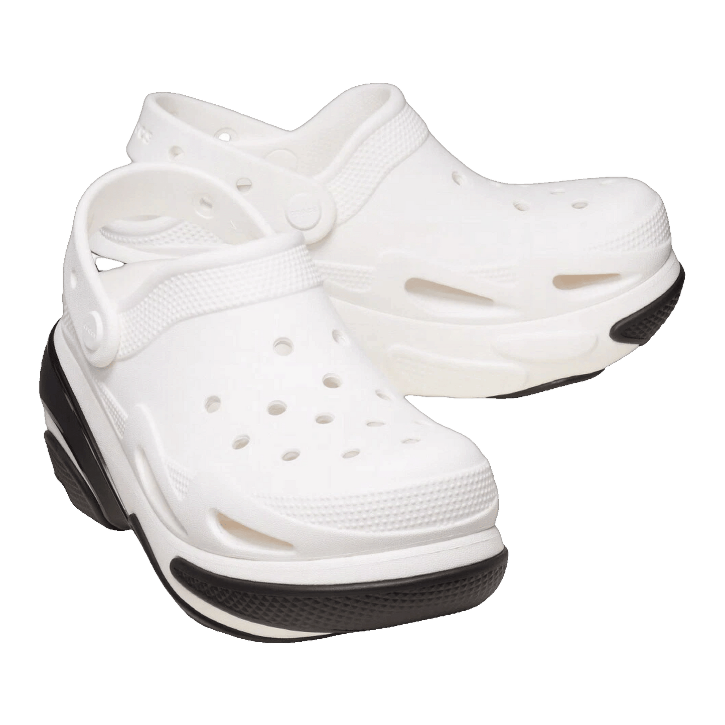 Crocs Bubble Crush Clog White Black Side