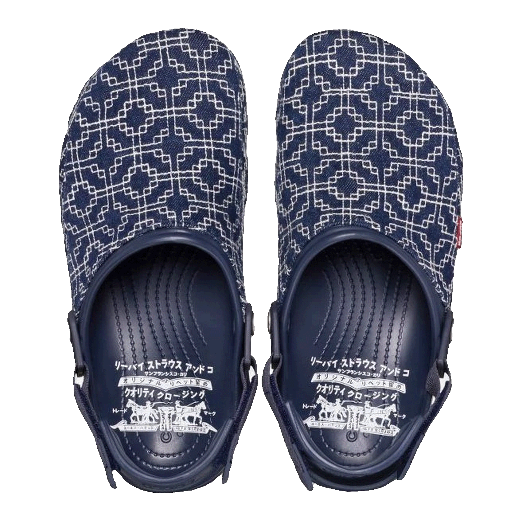 Crocs Classic All-Terrain Clog Levi's Sashiko Dark Wash Oben