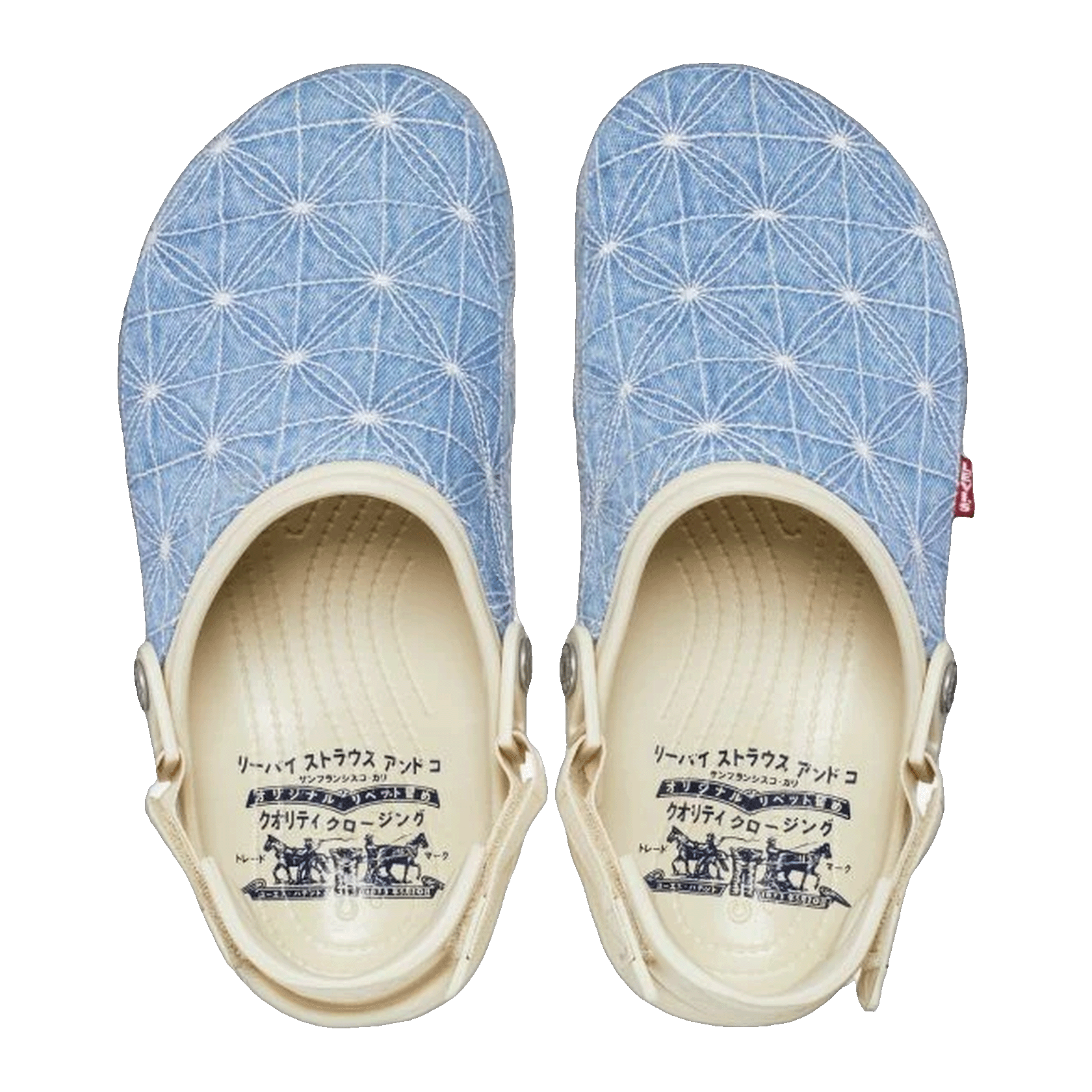 Crocs Classic All-Terrain Clog Levi's Sashiko Light Wash Oben