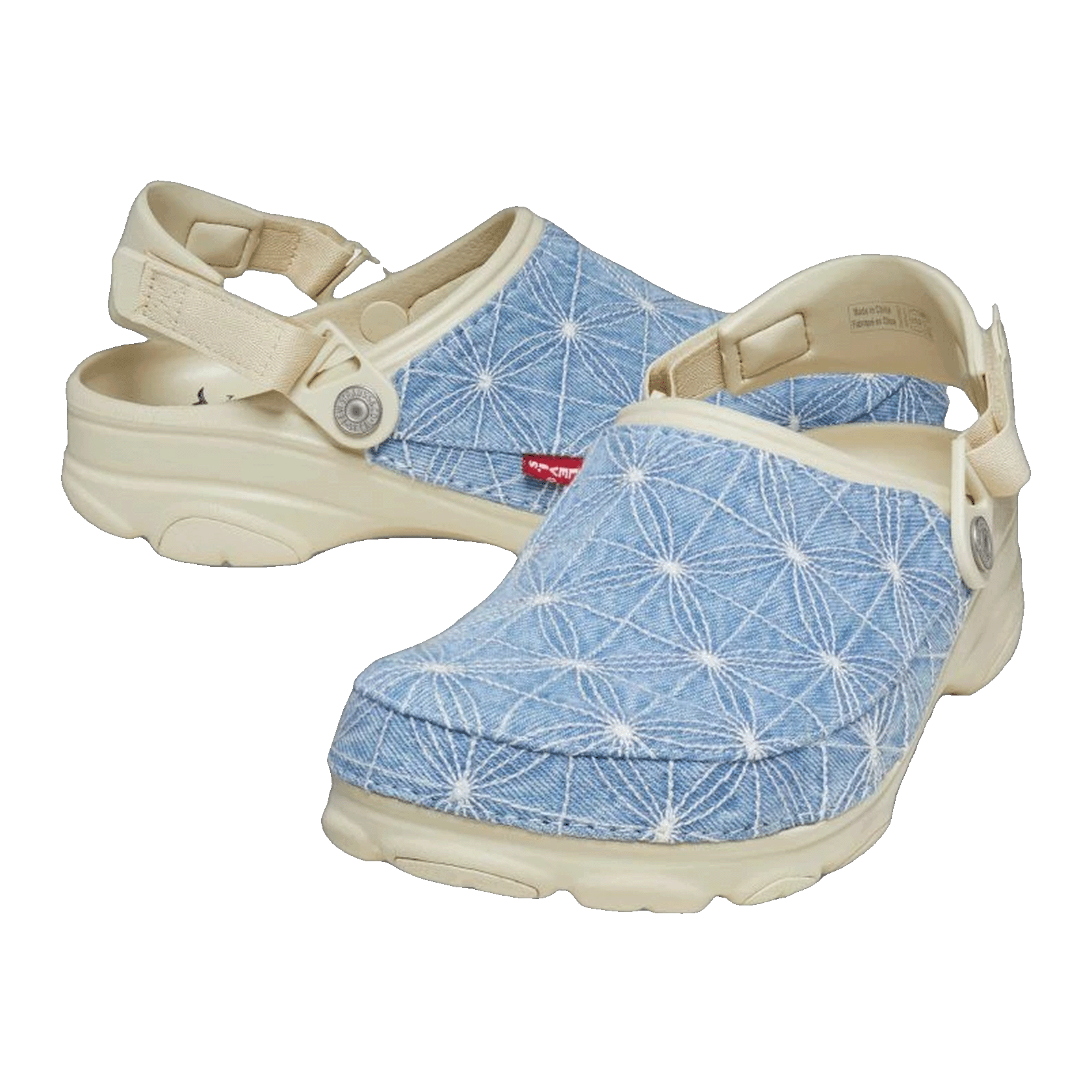 Crocs Classic All-Terrain Clog Levi's Sashiko Light Wash Side