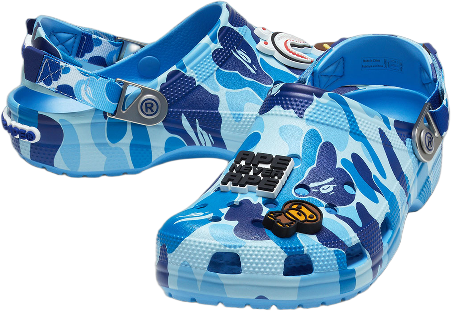 Crocs Classic Clog A Bathing Ape ABC Camo Blue Side