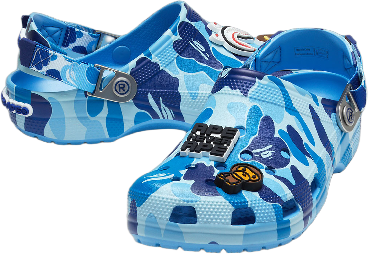 Crocs Classic Clog A Bathing Ape ABC Camo Blue Side