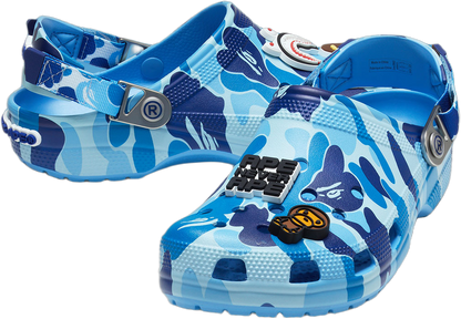 Crocs Classic Clog A Bathing Ape ABC Camo Blue Side