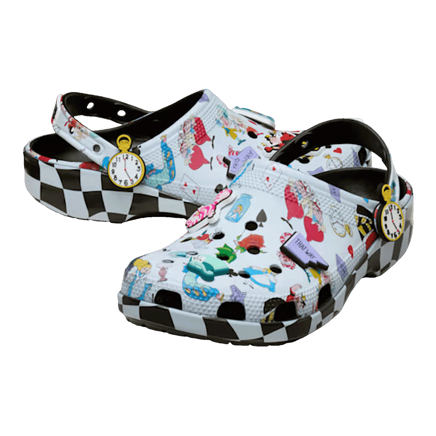 Crocs Classic Clog Disney Alice in Wonderland Print Side